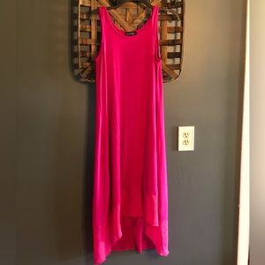 Beautiful Sleeveless pink high low midi dress